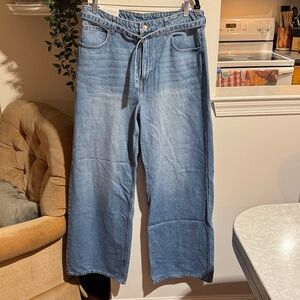 H&M Wide High Waist Blue Jeans
